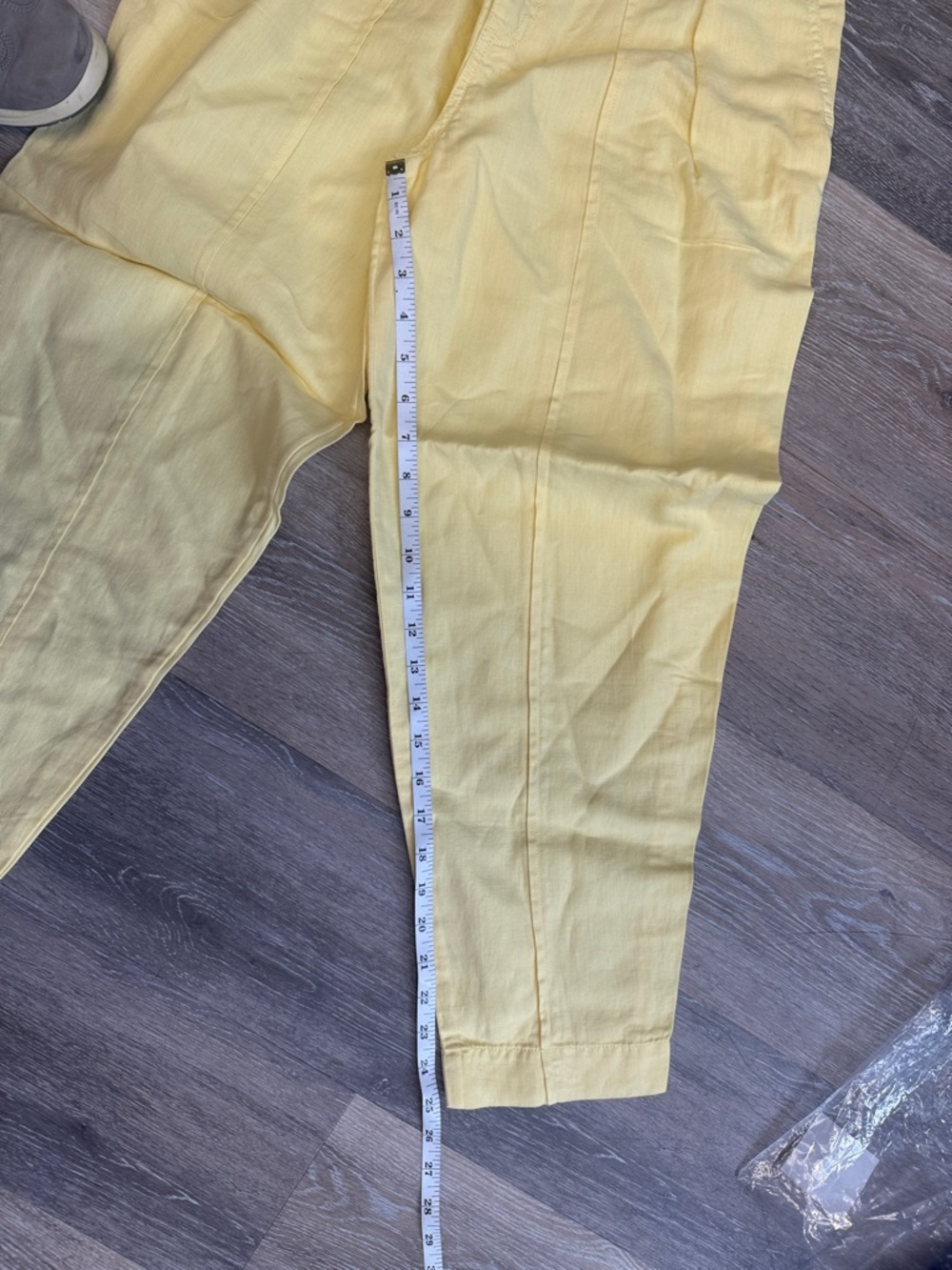 Joie Bright Yellow size 4 New womens cotton linen blend ankle pants - Picture 6 of 9